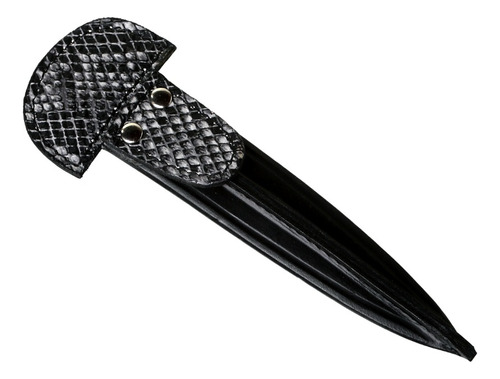 Vaina Para Cuchillo De Cuero Diseño Víbora Negra 14 Cm