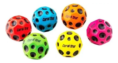 Pelota Coral Star Rebotes Giros Extremos Pelota Saltarina X1