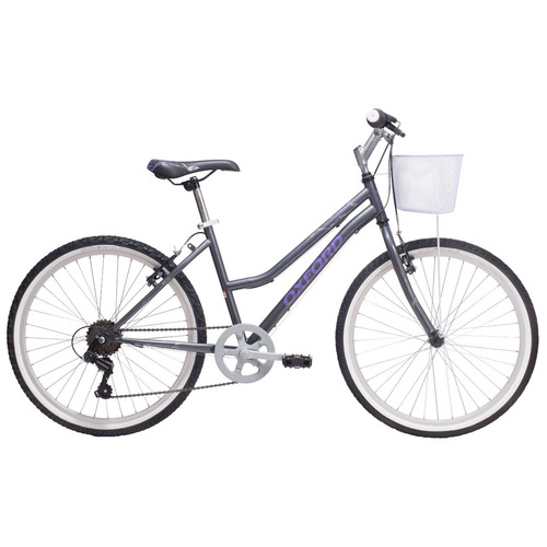 Bicicleta Oxford Onix Aro 24 Mujer Color Titanio/ Morado