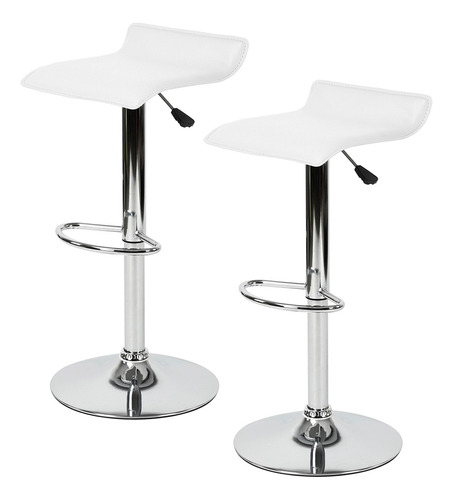 2pzs Bancos Altos Giratorios Para Barra Cocina Bar Color Blanco