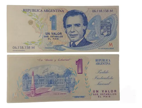 Billetes Argentina Menem Campaña 1995