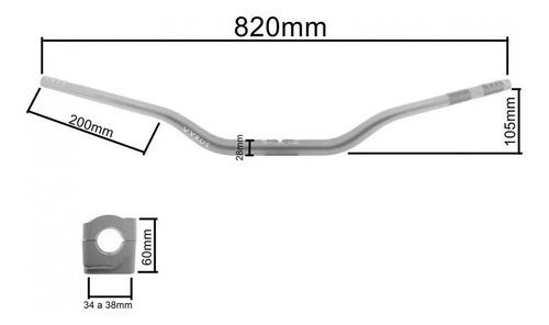 Imagem 3 de 3 de Guidão Com Adaptador Fat Bar Alto | Vyrus