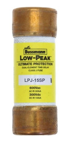 Bussman Fusible Doble Elem Acc-ret 15 Amps 600v Lpj-15sp