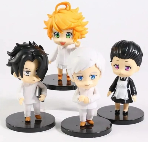 Imagen 2 de 7 de Set 4 Figuras Neverland Promised 10cm Ema,ray, Norman,isabel