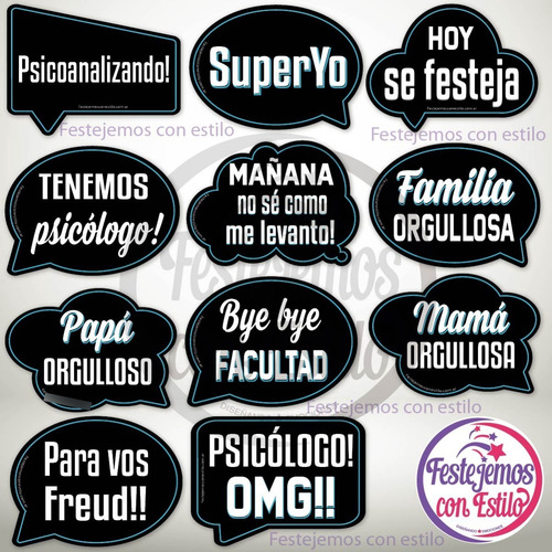 Photo Props Imprimible Egresado Graduación Psicólogo