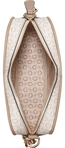 Bolsa Guess Factory Sg962214-kha Acabado de los herrajes Níquel Color Beige Correa de hombro Beige Diseño de la tela Lisa