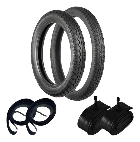 Par Pneu 60/100-17 + 80/100-14 Tiger Technic + Câmara +cinta