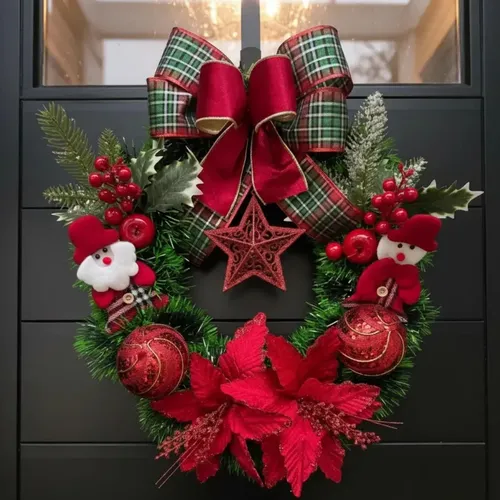 Guirlanda De Natal Papai Noel Decoraçao Natalina 40 Cm