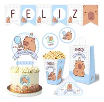 Comprar Kit Cumple Imprimible Capibara Pastel Personalizado Celeste