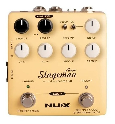 Pedal Para Acústica Nux Stageman Floor Preamp Di Efectos