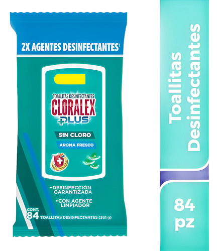Cloralex Toallitas Desinfectantes Aroma Fresco 1 Paquete.