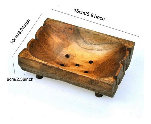 Zh Jabonera Madera, Bandeja For Guardar Jabón Con Drenaje
