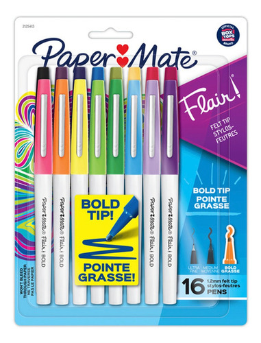 Set 16 Rotuladores Flair Bold Papermate Punta Gruesa Surtido