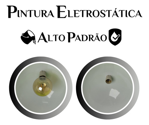 Kit 12 Luminária Pendente Retrô 34cm Int Branco Em Alumínio