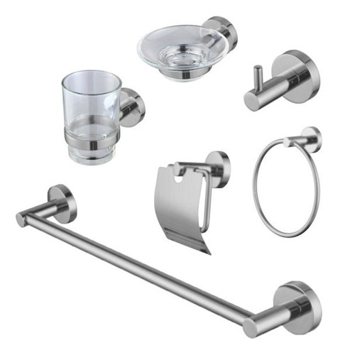 Kit Accesorios Para Baño Inox 6 Piezas