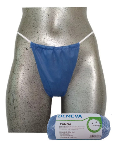 Tanga Desechable Para Spa Con Elástico Demeva 10 Pz Fragancia Azul