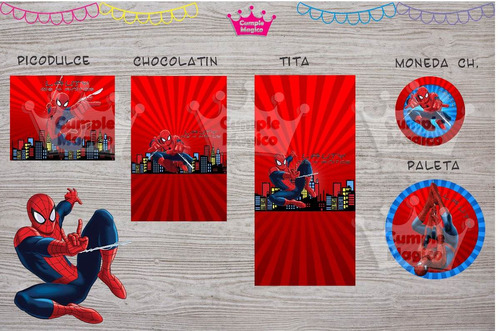 Spiderman Golosinas Personalizadas 100 Etiquetas Candy Bar | MercadoLibre