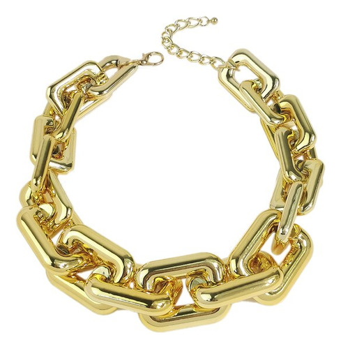 Uken-collar De Cadena Gruesa De Material Ccb Par Gold Silver