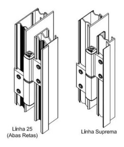 Dobradica Encaixe Linha 25 Suprema Sd771 Porta Aluminio Fosc