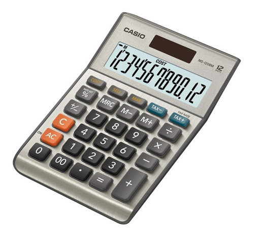 Imagen 2 de 6 de Calculadora De Escritorio Casio Ms-120bm, Solar Y Pila, 12 D