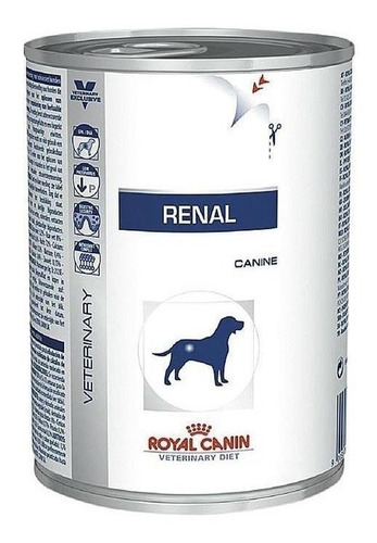 Alimento Royal Canin Veterinary Diet Canine Renal para cão adulto todos os tamanhos sabor mix em lata de 410g