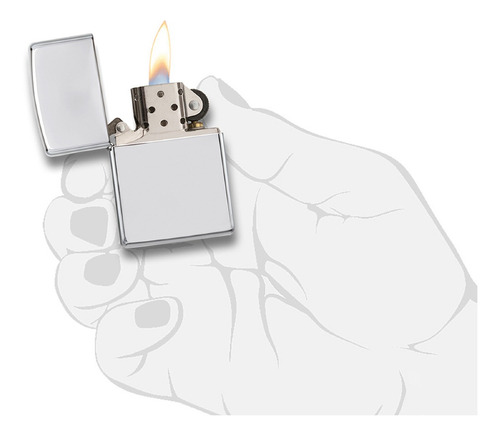 Imagen 5 de 10 de Encendedor Zippo Lighter High Polish Chrome Plata