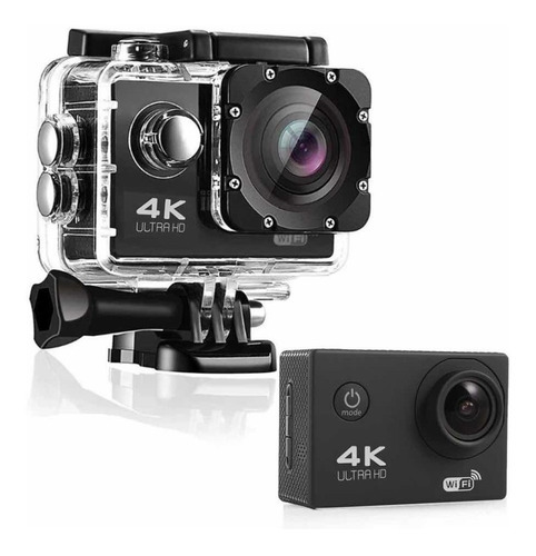Mini cámara videocámara deportiva 4K WiFi HD 12 MP resistente al agua, color negro/plata