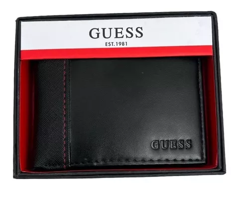 Carteira Masculina Guess Original Em Couro Trifold Ns Bk