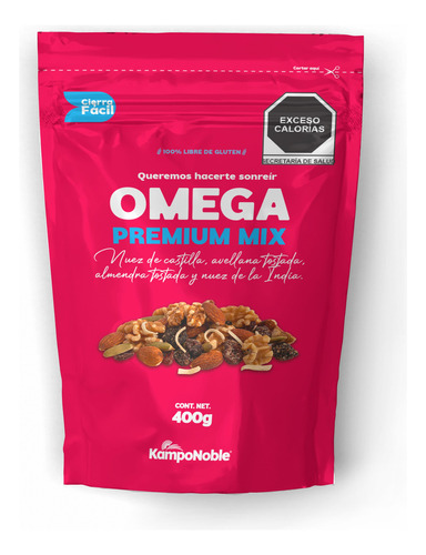 Trail Mix Omega 400g Nuez Castilla Pepita Almendra Arandano