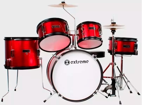 Bateria Extreme Junior 5 Piezas Exbt050 Marron Rayado 