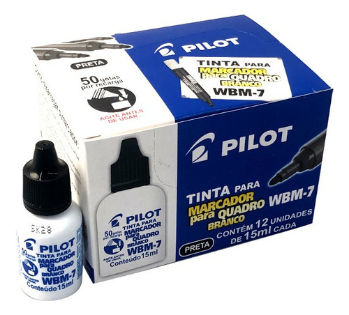 Tinta Para Quadro Branco Preto 15ml Wbm-7 Cx C/12 Un