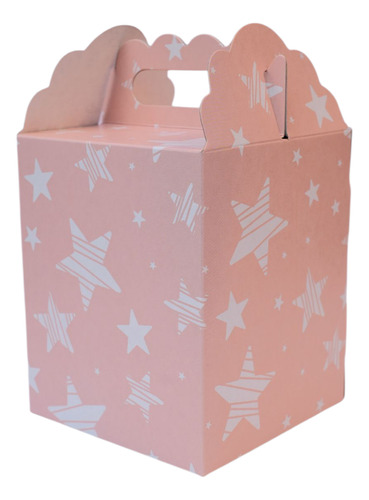 Cajita Cubo/tiendita Pastel-candy Bar-souvenirs-9*9*11-x 50 Naranja Estrellitas
