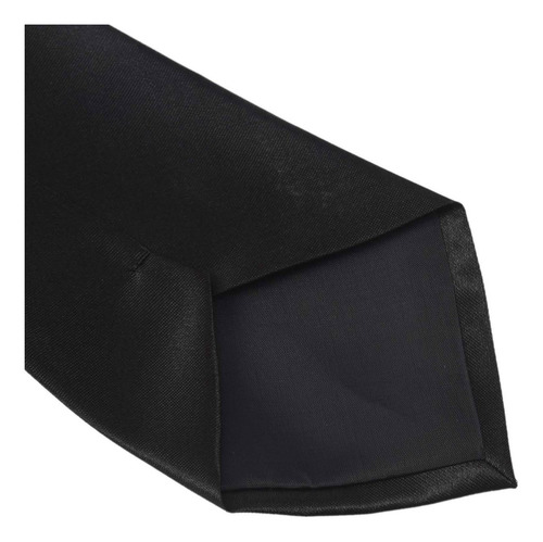4 Corbatas De Poliéster Negro Liso Con Cremallera Suave Para