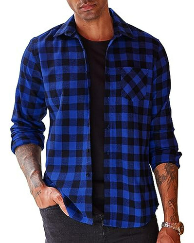 Coofandy Men Casual Button Down Shirt Camisa De Manga Larga