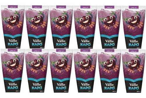 Suco Kapo Del Valle Uva 200ml - Kit Com 12un