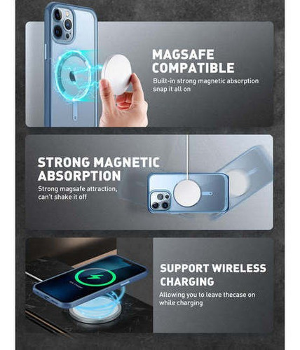 Funda Supcase Ub Mag Para iPhone 13 Pro Max 6.7 Pulgadas Color Azul Liso
