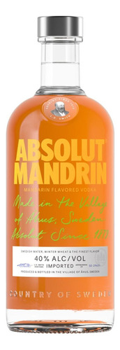 Pack De 4 Vodka Absolut Mandarin 750 Ml