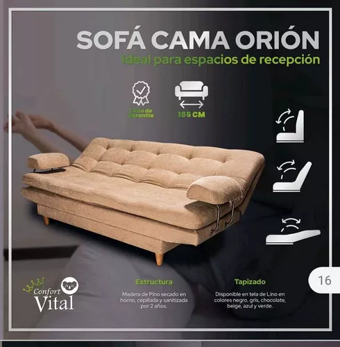 Sofá Cama Multifuncional 3 Puestos