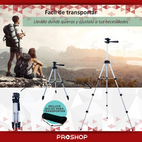 Imagen 9 de 10 de Tripode Aluminio Plegable Ideal Camaras Reflex, Telescopico