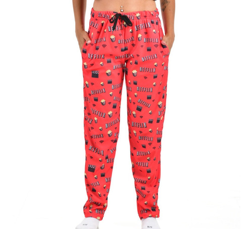 Pantalón Largo Netflix Rojo - Store Mykonos