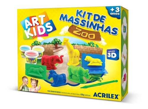 Kit De Massinha Zoo Art Kids - 3d