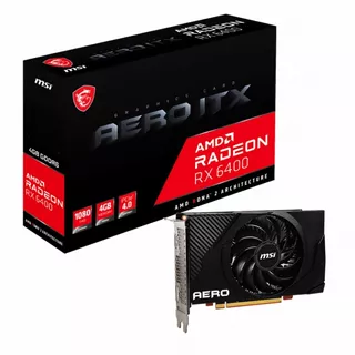 Placa De Vídeo Msi Amd Radeon Rx 6400 Aero Itx 4gb Gddr6 Fsr