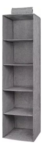 Organizador Colgante De Bolsas 5 Compartimentos Plegable Gris