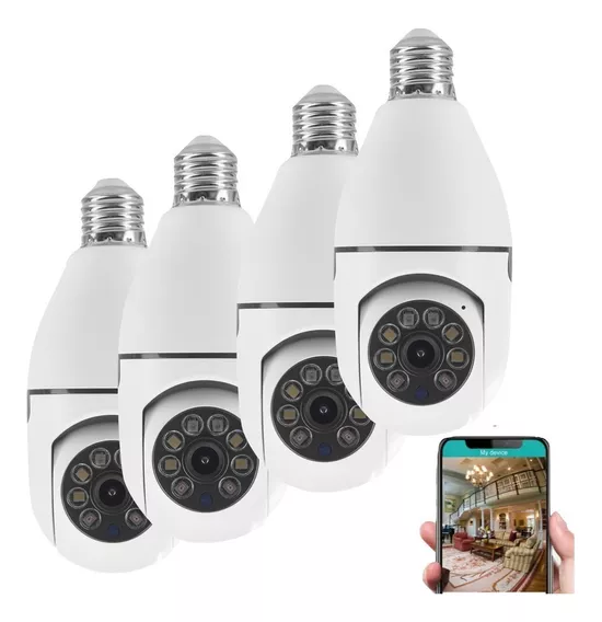 Paquete De 4 Cámaras De Seguridad | Fococámara Ic Wifi 360 Color Blanco