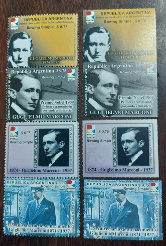 Correo Privado Rowing Sellos De Guglielmo Marconi