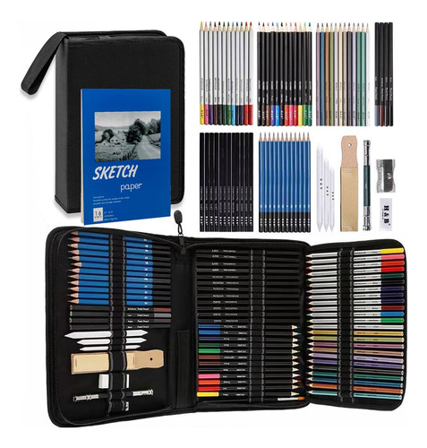 Lapices Dibujo 73 Set De Arte Kit De Colores Profesionales