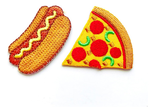 Plpatch Juego De 2 Tiny. Mini Pizza Hot Dog Comida Rápida Pe