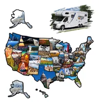 Comprar 2pcs 18*12in Rv Estados Unidos Estados De Viaje Y Map Mapa