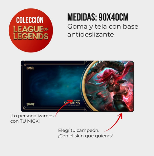 Imagen 2 de 8 de Mousepad Xxl (90x40cm) *edición League Of Legends*