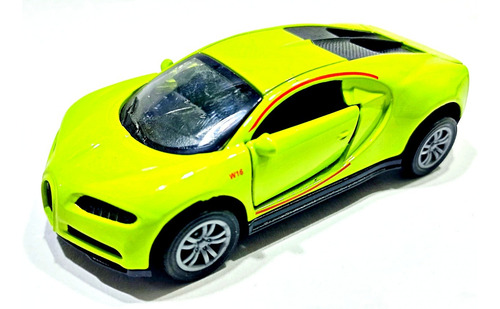 Auto Bugatti Chiron Coleccion Esc 1:43 Metal Abre Puertas Verde Lima